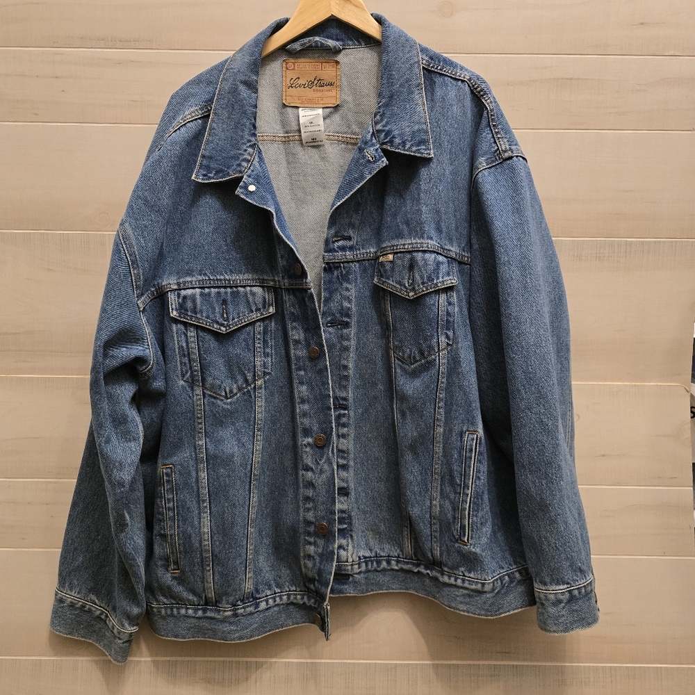 {4XL} Vintage Levi Strauss Signature Denim Jean Barn Coat Trucker Jacket
